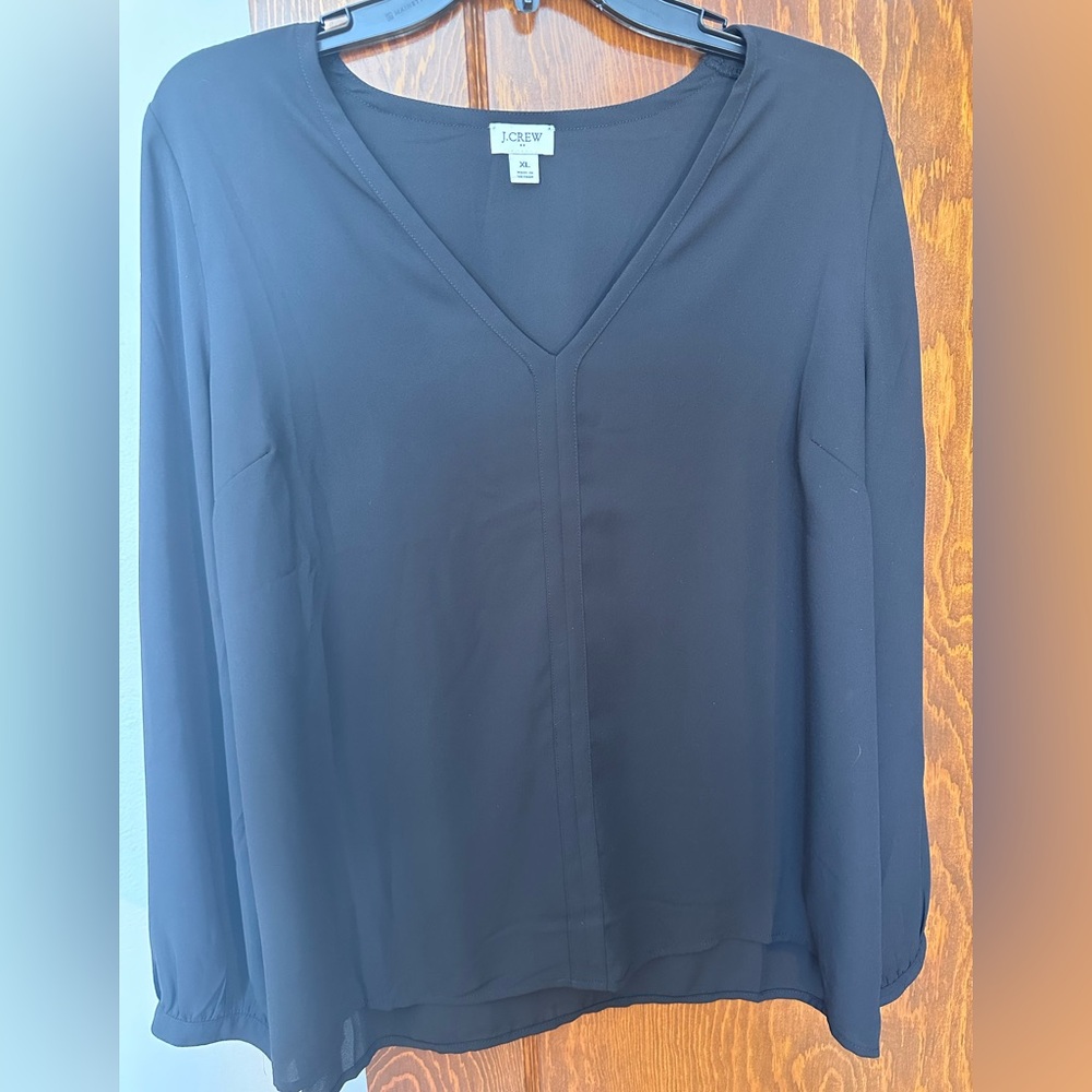 J. Crew V neck blouse - black - size XL